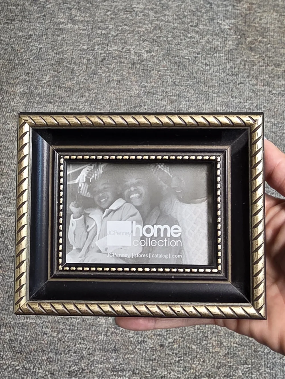 JCPenney Home Collection Pair Of Black Wood Frames w/Gold Rope Detail